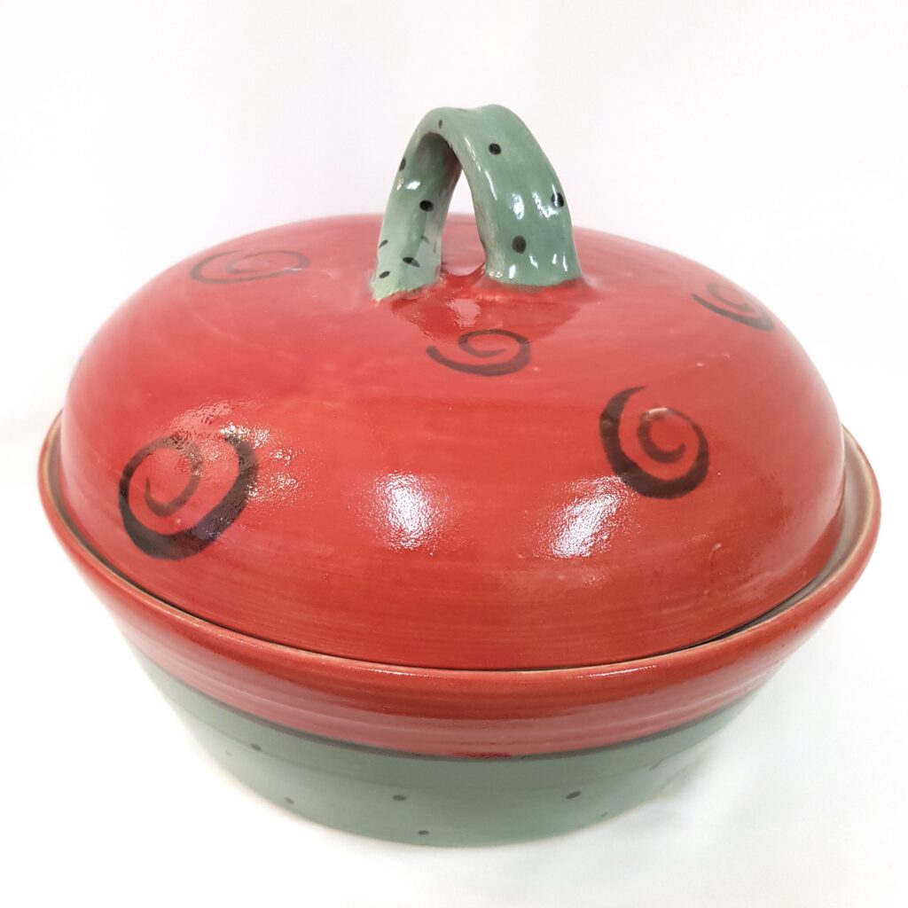Brotbacktopf bunt, Töpferei la Ceramica, Basel, Töpferkurse, Teamevents, online-shop